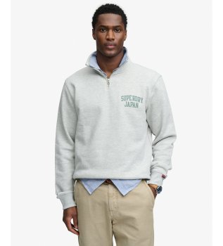 Moletom Ath Ess Half Zip cinza