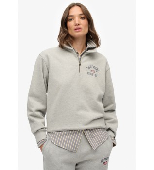 Athletic Collared Half Zip Sweatshirt grau