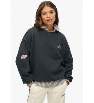 Atletska sproščena majica s potiskom Crew Sweatshirt navy