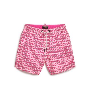 Bedruckter Badeanzug aus recyceltem Material rosa