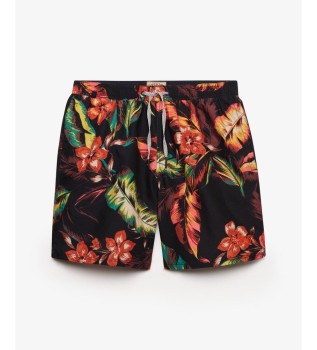 Zwempak Hawaiian Print 16 zwart