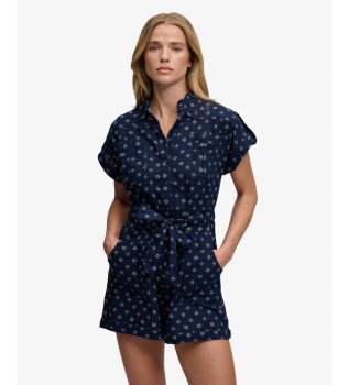 Utility Playsuit mit Gürtel navy