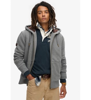 Hoodie with zip hood and grey fleece lining