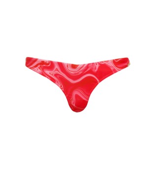 Bas de bikini rose imprim� au design audacieux