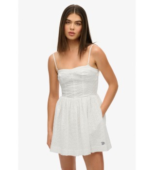 Vestido Broderie Cami Mini blanco