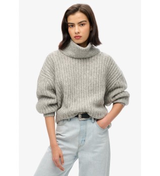 Camisola com nervuras escovadas cinzenta 