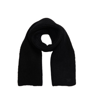 Bufanda de punto de canal negro