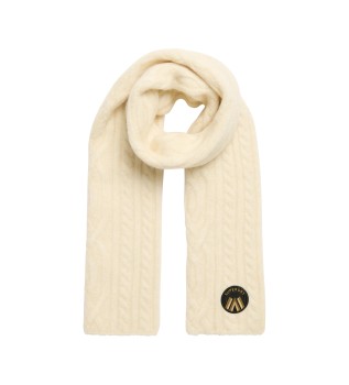 Bufanda de punto de lujo con cable beige