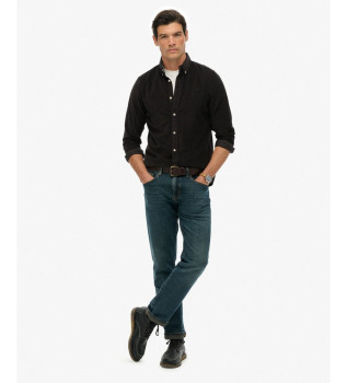 Camisa clssica com cordo de agulha preta