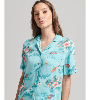 Vintage Logo Beach Resort Logo Shirt turquoise