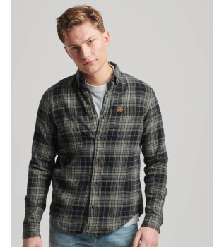 Organic cotton lumberjack shirt in green checkered cotton
