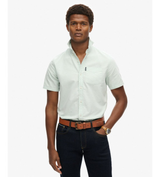 Camisa Oxford de manga corta verde
