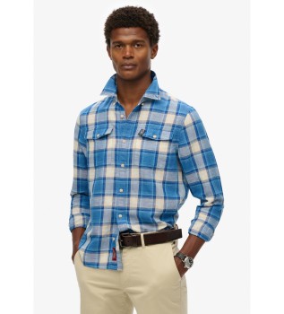 Camicia a quadri in lino blu Merchant Store