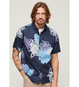Camisa hawaiana marino