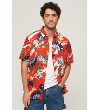 Hawaiian short sleeve shirt red