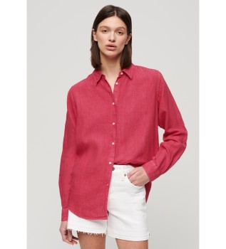 Chemise en lin dcontracte, coupe boyfriend rose