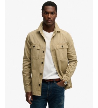 Military overhemd beige