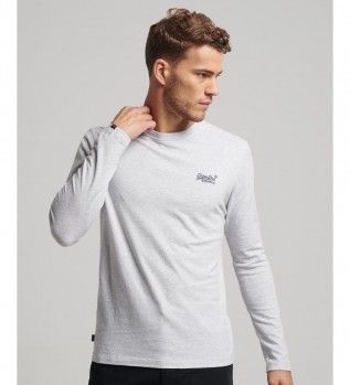 T-shirt en coton biologique avec logo Vintage brod en blanc