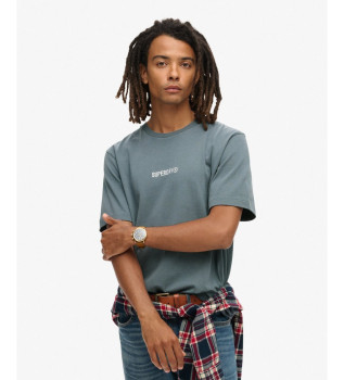 T-shirt com estampado micrologo azul