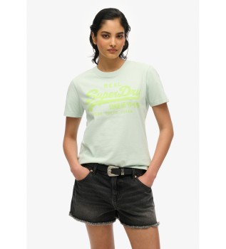 T-shirt fluorine avec logo Vintage bleu