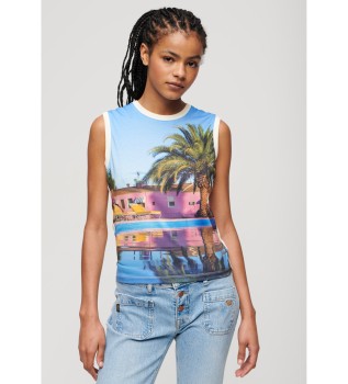 Camisola interior com estampado submarino branco