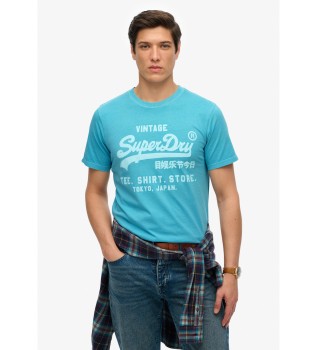 Maglietta fluorescente blu vintage