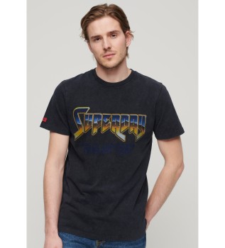 Camiseta gr�fica banda de rock negro