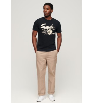 Retro Rocker grafisk T-shirt sort