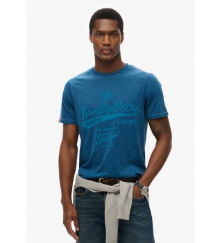 T-shirt da lavoro blu lavata dal taglio rilassato