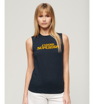 T-shirt Sport Luxe grafik marinblå