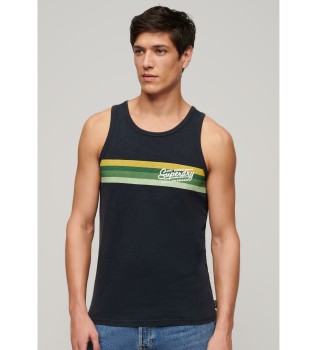 rmelloses T-Shirt mit navyfarbenem Cali-Logo