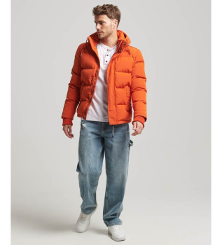 Veste  capuche matelasse Everest orange avec capuche