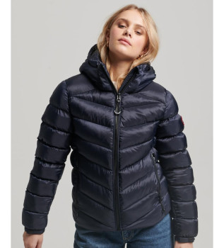 Quilted hooded jacket Fuji navy