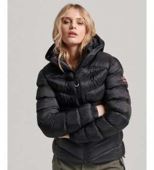 Fuji Steppjacke mit Kapuze schwarz