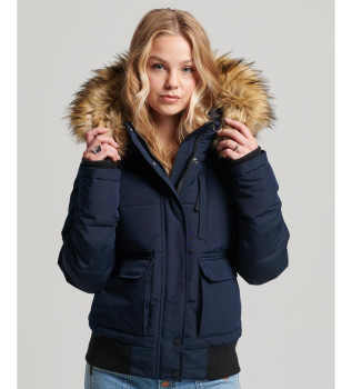 Everest navy gesteppte Bomberjacke mit Kapuze