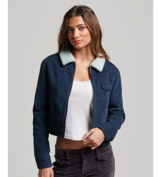 Short jacket with navy corduroy lining