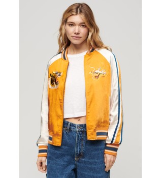 Suikajan bomberjacka med broderier gul