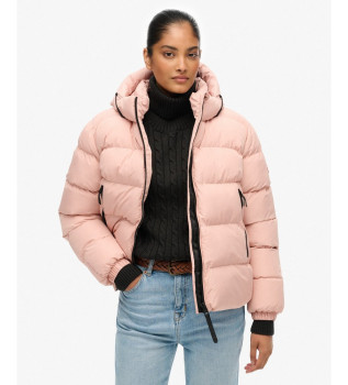 Stanton Hooded Quilted Jacket Pink