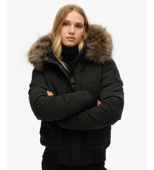 Everest Quiltad Bomberjacka med huva svart