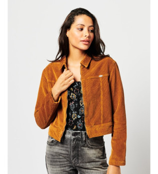 Chaqueta corta de pana Vintage marrón