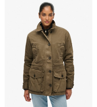 Brun jacka med droppad midja