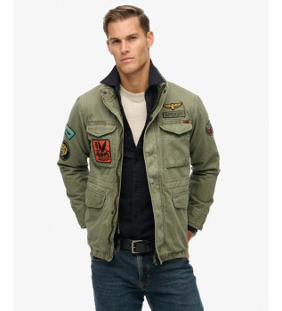 Jakna z našitki zelena