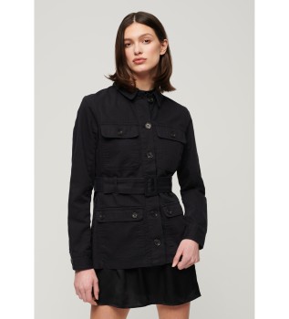 Katoenen safari-jack met zwarte riem