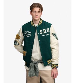 Giacca Vintage Patched Varsity verde
