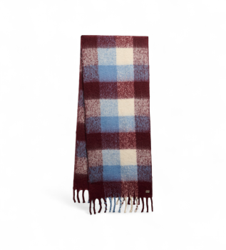 Foulard Check maroon