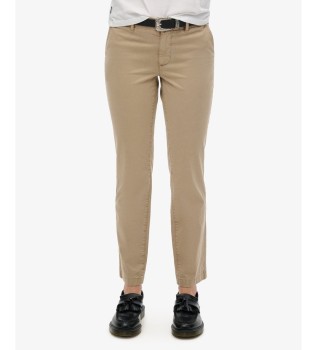 Pantalon chino taille moyenne, couleur taupe