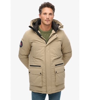 Parka acolchoada City bege