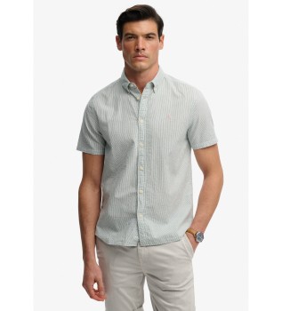 Camisa cl�ssica Seersucker verde