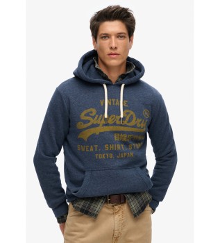 Felpa con cappuccio grafica con logo classico vintage grigio scuro