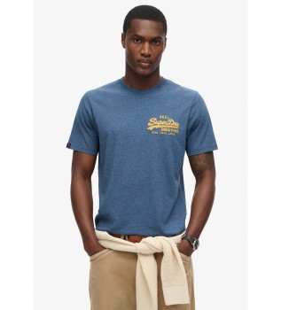 Klassiek T-shirt met blauw Vintage logo